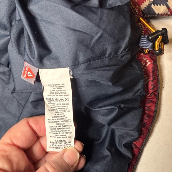 LL Bean Jacket Womens Maroon Katahdin Insulated Pullover Fair Isle SZ XL outdoor - Picture 4 of 7